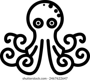 Octopus cute icon line style