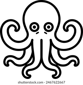 Octopus cute icon line style