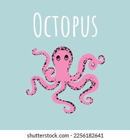 Octopus. cute vector illustration .Sea life