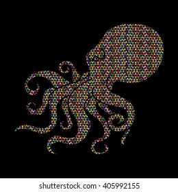 Octopus designed using colorful mosaic pattern graphic vector.
