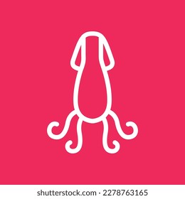 octopus devil fish ocean sea seafood taste cooking modern minimal logo design vector