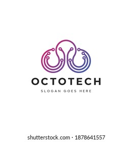 Octopus Digital Technology Logo vector illustration