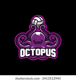 octopus e sport or club logo vector concept