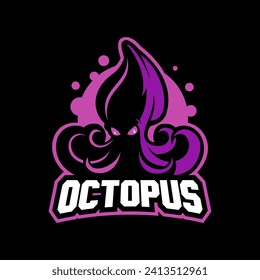 octopus e sport or club logo vector concept