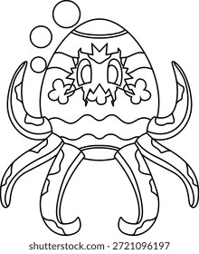 Octopus Easter Easter egg Animal Vector Graphic Art Illustration