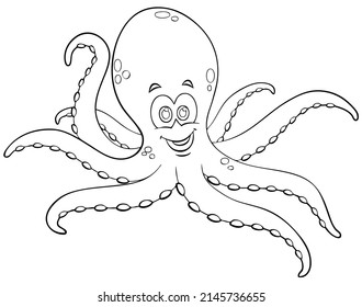 Octopus Element Coloring Page Cartoon Style Stock Vector (Royalty Free ...