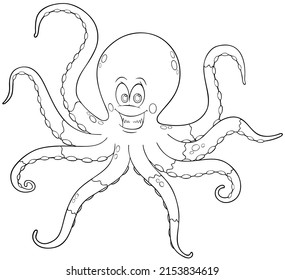 Octopus Element Coloring Page Cartoon Style Stock Vector (Royalty Free ...