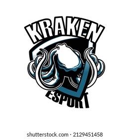 octopus esport logo illustration vector design