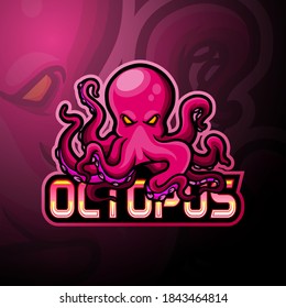 Octopus esport logo mascot design