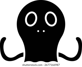 Ilustración de ícono de Vector único de pulpo