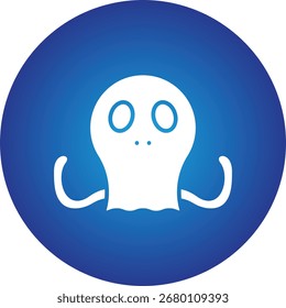 Tintenfisch Gesicht einzelne Vektorsymbol Illustration