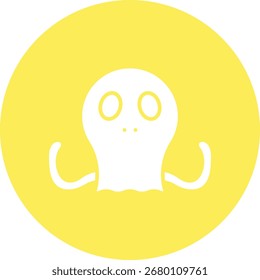 Octopus Face single vector icon illustration