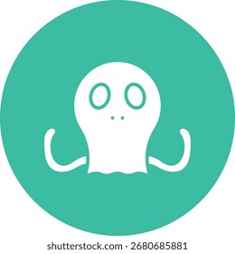 Octopus Face single vector icon illustration
