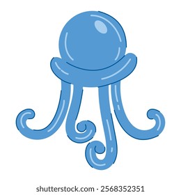octopus figure with balloons isolated