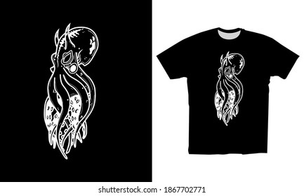 Octopus fish vector graphic illustration, suitable for design of t-shirts, clothing, esport logos, hoodies and others