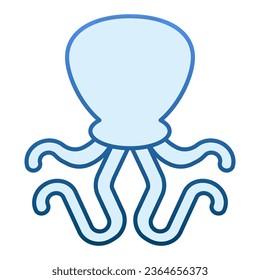Octopus flat icon. Animal blue icons in trendy flat style. Seafood gradient style design, designed for web and app. Eps 10