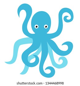 Octopus flat illustration on white