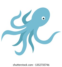 octopus flat illustration on white