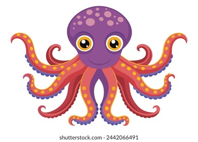 Oktopus flache Vektor-Illustration auf weißem Hintergrund.