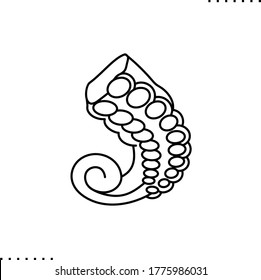 octopus foot vector icon in outline