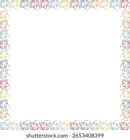 Octopus frame. Cute cartoon sea life 2d illustration with empty space for your text. Baby shower design