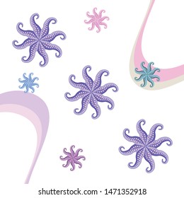 Octopus fresh seafood. Vector background. Food and restaurant design.