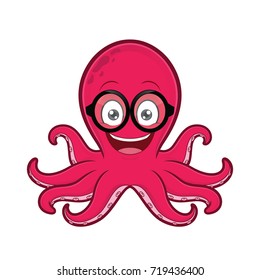 Octopus geek con gafas