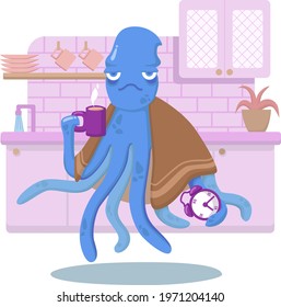 octopus gets up to work