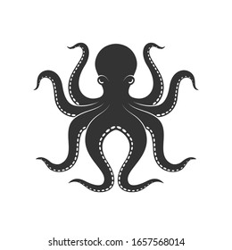 Octopus graphic icon. Octopus sign isolated on white background. Sea life symbol. Vector illustration