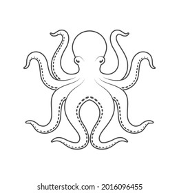 Octopus graphic icon. Octopus sign isolated on white background. Sea life symbol. Vector illustration