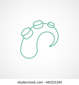 Octopus Green Line Icon On White Background