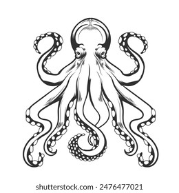 
Octopus hand drawing vector design