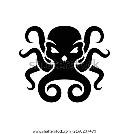 Octopus and head skull logo vector