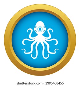 Octopus icon blue vector isolated on white background for any design