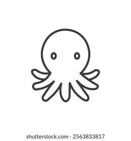 Octopus Icon Depicting a Marine Creature in Black and White