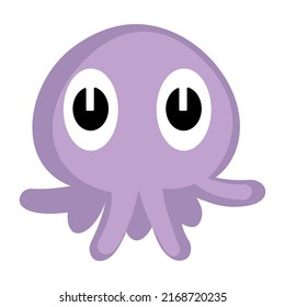 Octopus icon flat symbol. Octopus emoji vector design