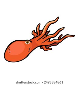 octopus icon hand drawn color vector illustration