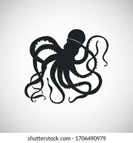 Tintenfisch-Symbol. Illustration des Designkonzepts der Vektorillustration. einzeln auf weißem Hintergrund