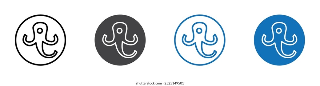 Octopus icon Isolated on white background vector set