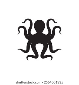 octopus icon. Isolated octopus on white background. Sea creature.