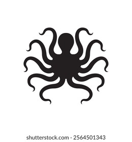 octopus icon. Isolated octopus on white background. Sea creature.