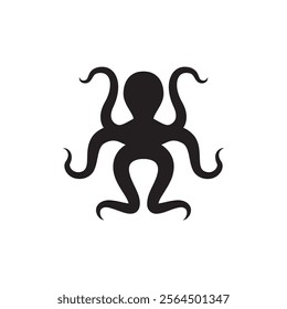 octopus icon. Isolated octopus on white background. Sea creature.