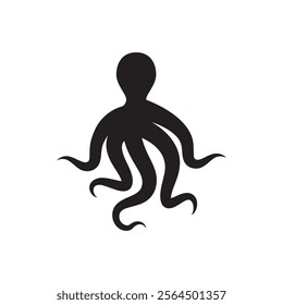 octopus icon. Isolated octopus on white background. Sea creature.