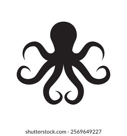 octopus icon. Isolated octopus on white background. Sea creature.