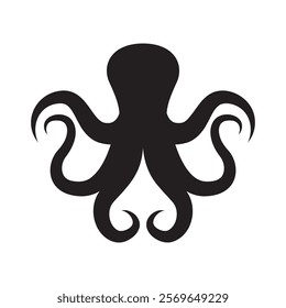 octopus icon. Isolated octopus on white background. Sea creature.