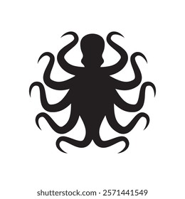 octopus icon. Isolated octopus on white background. Sea creature.