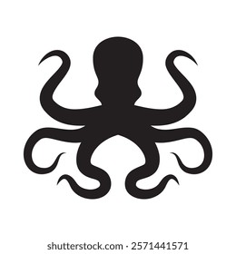 octopus icon. Isolated octopus on white background. Sea creature.