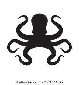 octopus icon. Isolated octopus on white background. Sea creature.