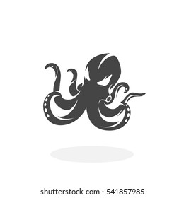 Octopus icon isolated on white background. Octopus vector logo. Flat design style. Modern vector pictogram for web graphics - stock vector