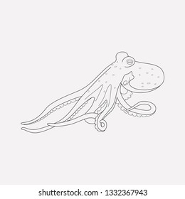 Octopus icon line element. Vector illustration of octopus icon line isolated on clean background for your web mobile app logo design.